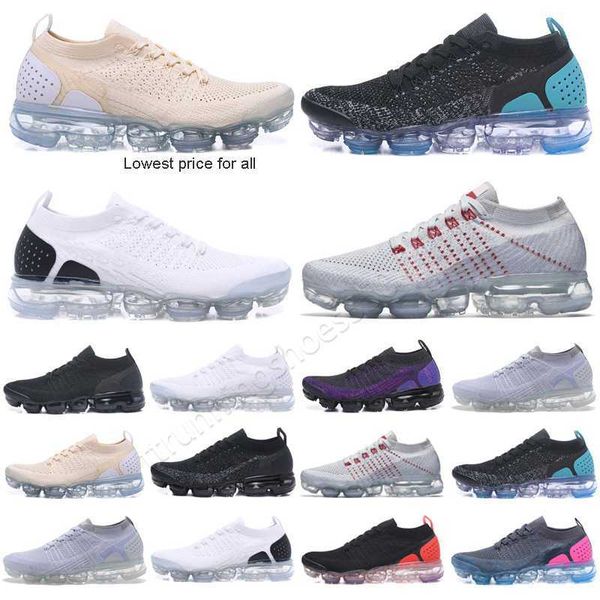 

authentic fk-2018 fly knit running shoes flynit sneakers mens womens stone mauve pure platinum team red oreo grey blue white trainers