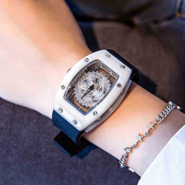 

fashion r luxury barrel mens domineering mechanics wine watch luck milles richa womens ytk9, Black;brown