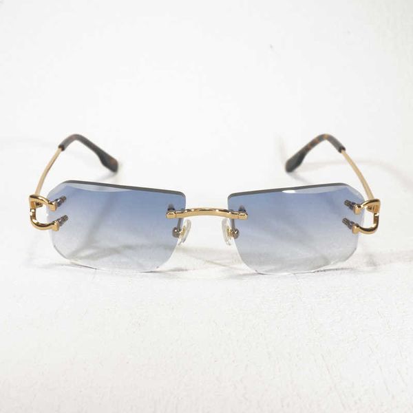

vintage rimless small c wire sunglassess men eyewear women for summer diamond cutting clear glasses metal frame new fashion factory sun glas, White;black