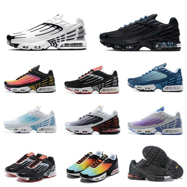 

2023 tn plus 3 new pattern running shoes airs obsidian white aquamarine laser blue ghost green men women trainers sports sneakers multi, Black