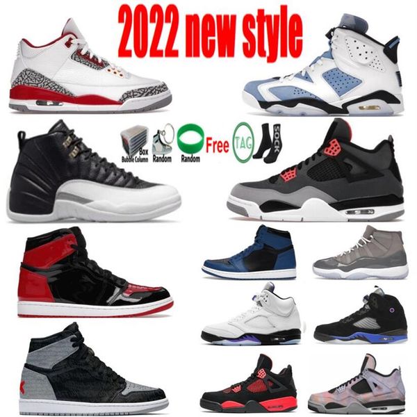 

6s unc white 2022 mens basketball shoes 13s brave blue 3 cardinal red 4s infrared 5s corcord 12s playoffs 1s rebellionaire dark ma228w