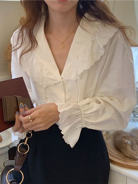 

women's blouses shirts women blouse female shirt summer womens blouses spring maxi blusas casual elegant vintage long sleeve cotton ove, White