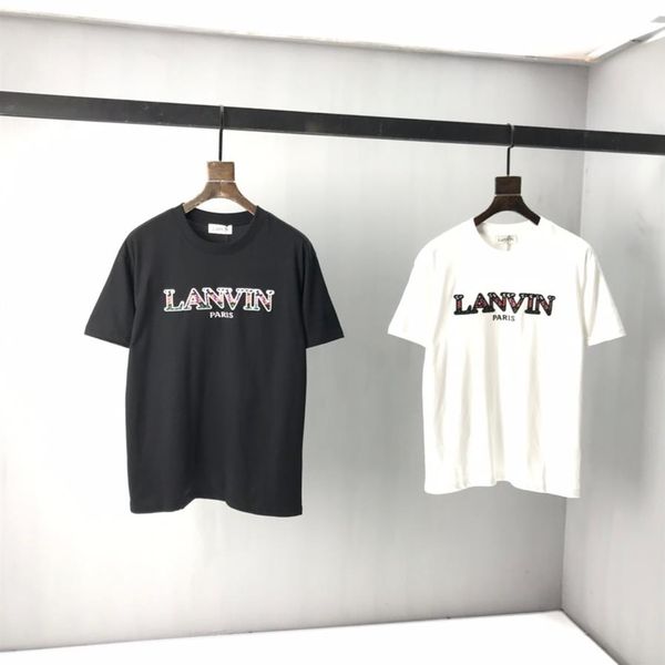 

2021ss spring and summer new high grade cotton printing short sleeve round neck panel t-shirt size m-l-xl--xxxl color black w196f, Black;brown