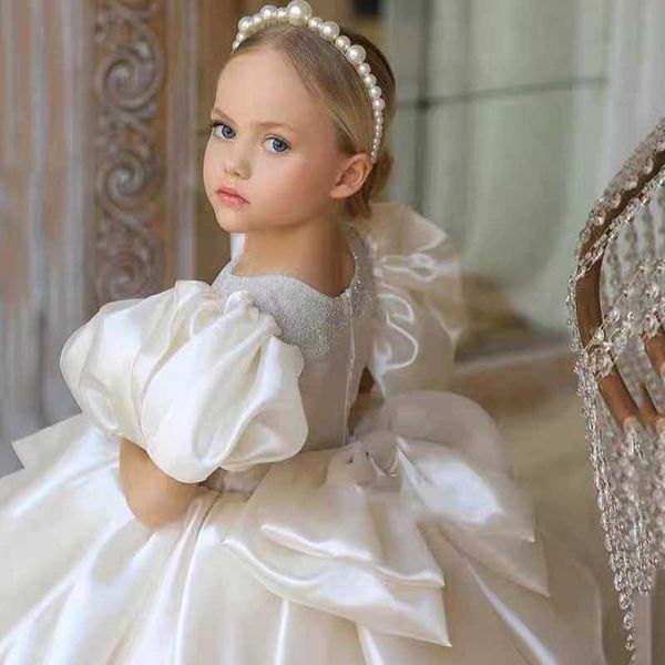 

girl's dresses eachin kids white princess dresses girls elegant puff sleeve ball gown children party clothing butterfly bow dress for t, Red;yellow