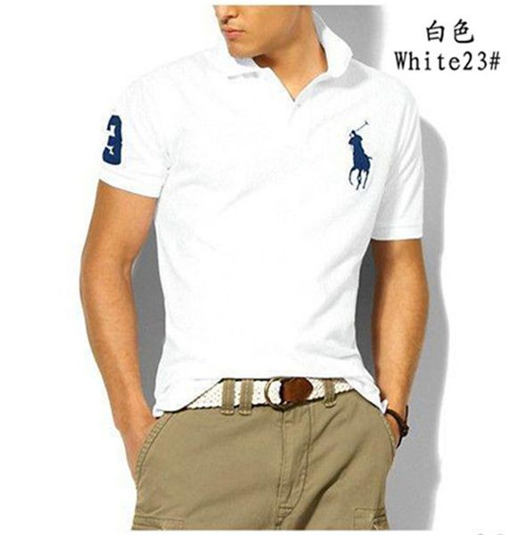 

wholesale designer pony mens polos t shirts horse brand ralph lauren polo shirts women fashion embroidery letter business short sleeve tshir, White;black