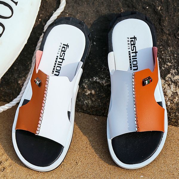 

slippers 2023 summer men shoes sandals original comfortable slip on casual sandal fashion zapatillas hombre size 38 47 230223, Black