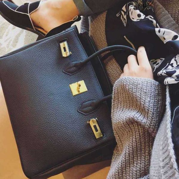 

designer handbags birkin herme bags fashion bag womens new lychee pattern head layer leather one shoulder portable slant sp have logo frj
