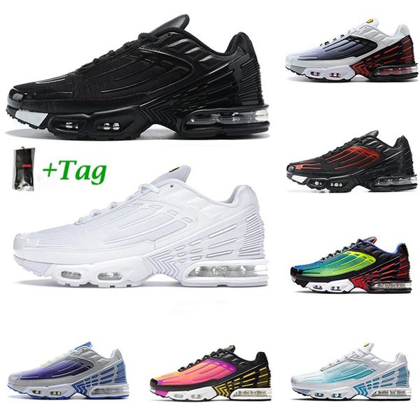 

2020 new tn plus 3 mens running shoes triple white black orange hyper blue violet crimson red women trainer runner sports sneakers296a