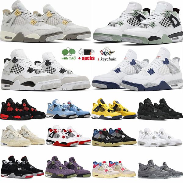 

4 jumpman basketball shoes military black cat midnight navy craft pon dust thunder fire red seafoam mens woman designer sneakers dhgate