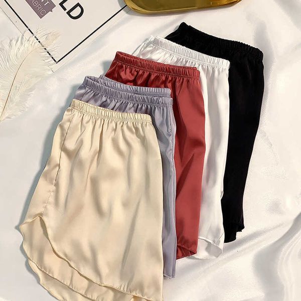 

women's safety pants 2022 summer can be worn inside and outside women's loose anti wolf leggings high waist thin large shorts, Black;white