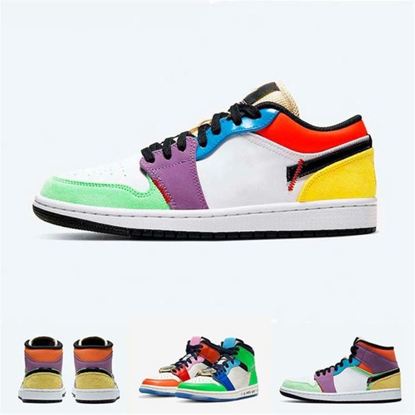 

sneaker mens womens girls white black half blue habanero red melody ehsani x 1 mid fearless mid 1 multicolor basketball s308u