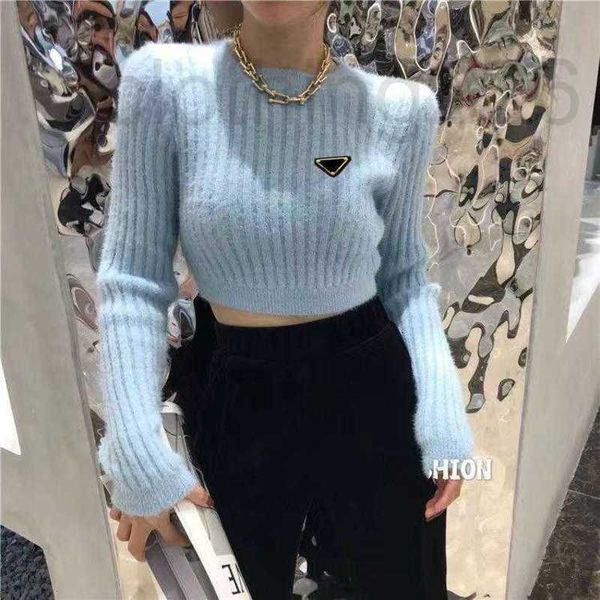 

designer woman sweaters fur women sweater short style knits tees for lady slim jumpers shirt design s-xl ofhz, White;black
