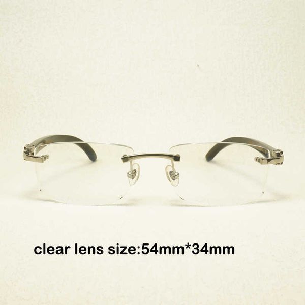 

vintage buffalo horn rimless sunglasses men natural square glasses frame women shades eyeglasses with case new fashion factory sun glasses 7, White;black
