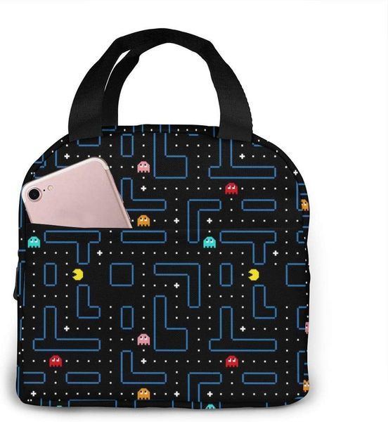 

ice packsisothermic bags retro arcade gaming design lunch for women girls kids insulated picnic pouch thermal cooler tote bento meal prep cu