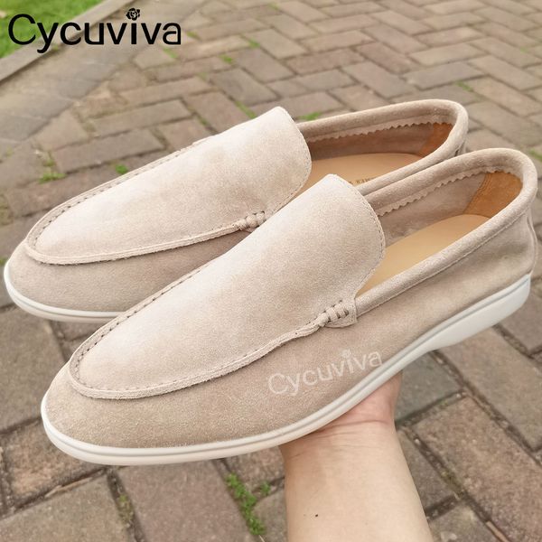 

dress shoes casual kid suede men khaki real leather flat penny slip on lazy loafers summer walk for 230223, Black