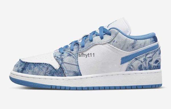 

jumpman 1 low washed denim basketball shoes 1s designer sports mens womens