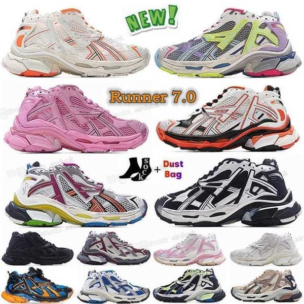

designers women men casual shoes paris runner 7.0 transmit sense retro trainers black white pink blue burgundy deconstruction sneakers joggi