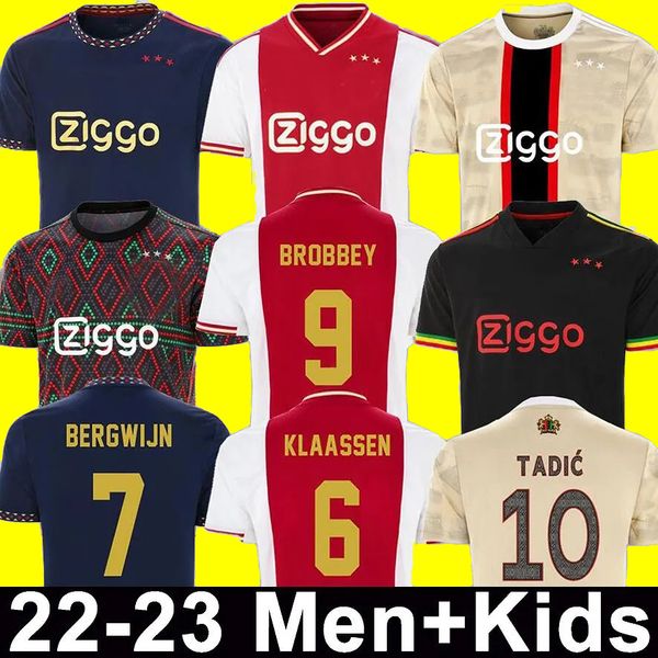 

tadic 21 22 23 soccer jerseys fans player bassey berghuis third black ajaxs kit blind klaassen bergwijn marley 2022 2023 football shirts men, Black;yellow