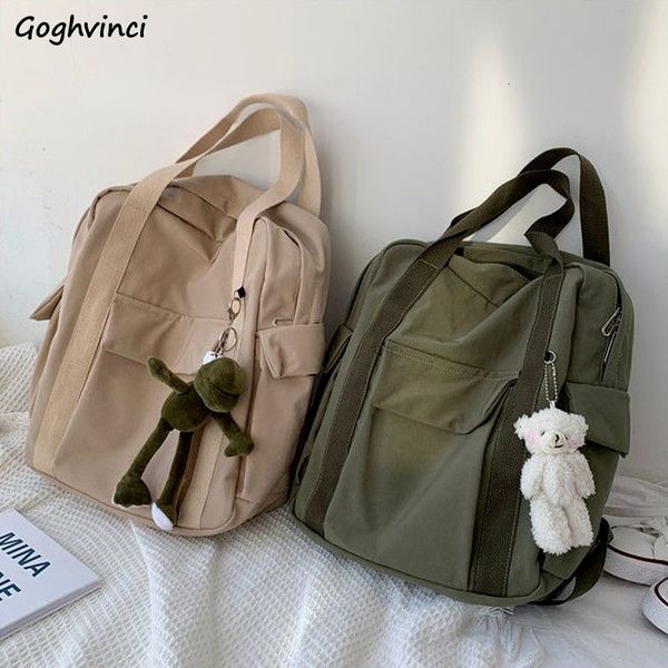 

waist bags backpack korean style harajuku multifunction travel large capacity backpack retro solid waterproof bag students preppy 230223