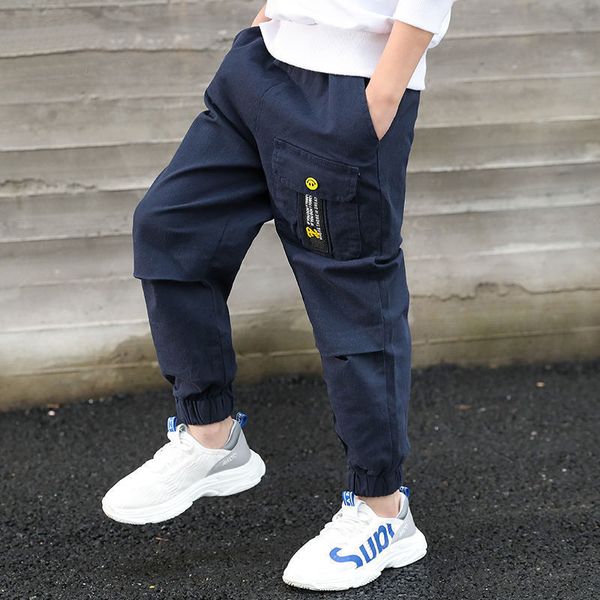 

trousers boys pants spring autumn teenage kids baby casual children sports elastic waist long 4 6 8 10 12 14y 230223, Blue