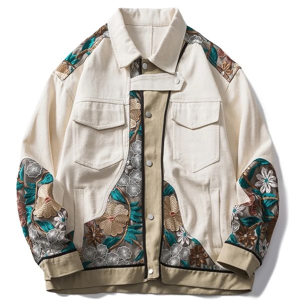 

mens jackets cotton men embroidery loose women punk hip hop autumn youth streetwear high street 230222, Black;brown