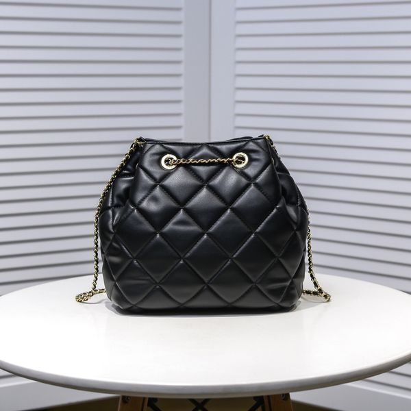 

bag 7a designer drawstring diamond lattice match gold hardware totes cowhide women handbag
