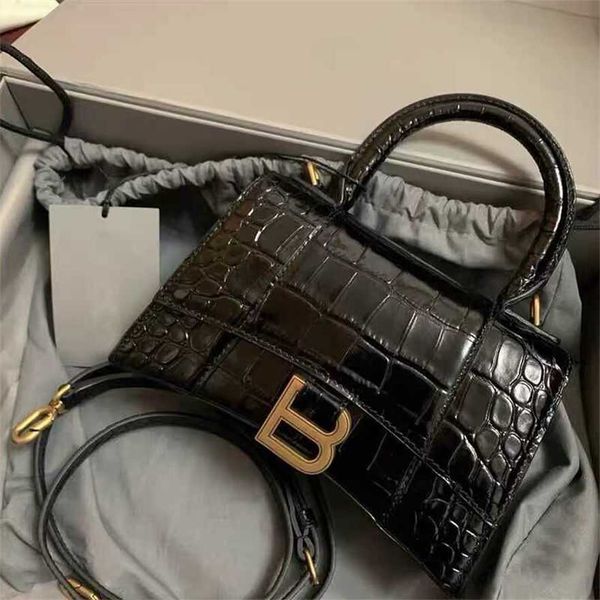 

handbag niche advanced sense home crocodile pattern hourglass single crossbody