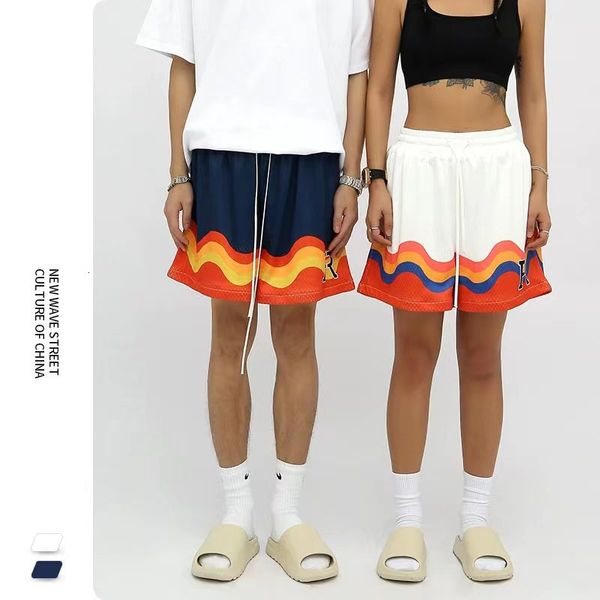 

men's shorts summer for men flame digital printing s gym polyester pantalones cortos sports roupas masculinas 230223, White;black