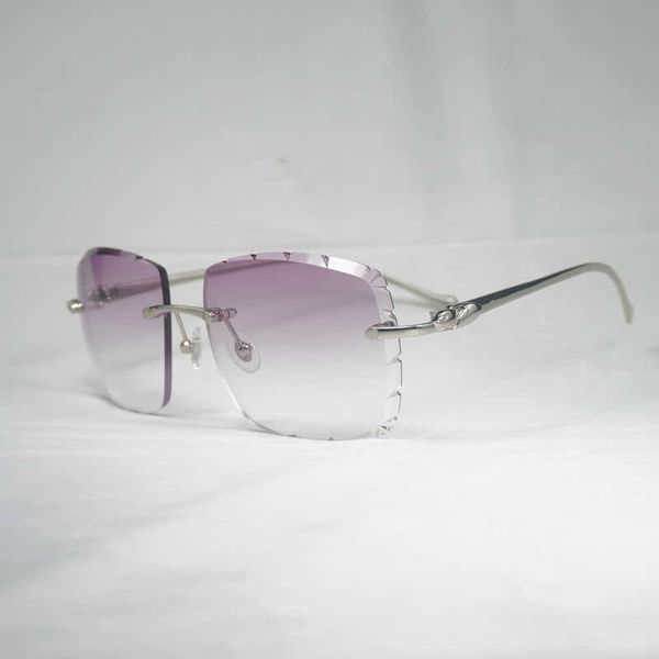 

vintage diamond cut sunglasses leopard style oversize retro shades men goggles for driving rimless eyewear 166 new fashion factory sun glass, White;black