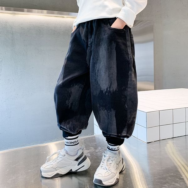 

jeans boys loose jeans fashion korean style casual solid color jeans spring autumn children's denim pants for 1-12 years old 230223, Blue
