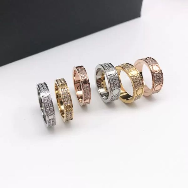 

love ring designer ring couples diamond screw ring ladies stainless steel zircon jewelry gifts ladies jewelry wholesale, Silver
