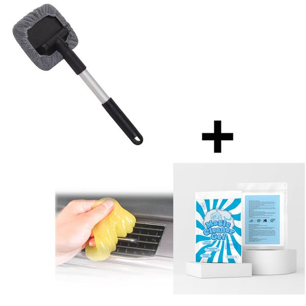 

car cleaning tools kit interior retractable telescopic auto window glass windshield cleaner washing brushes vehicle wash accessories