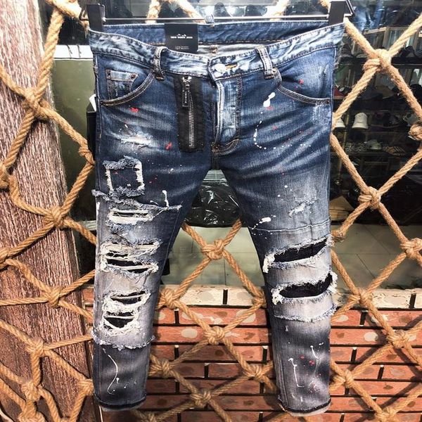 

italian european and american fashion men's casual jean shorts high-grade washing pure hand grinding quality optimization 242v, Blue