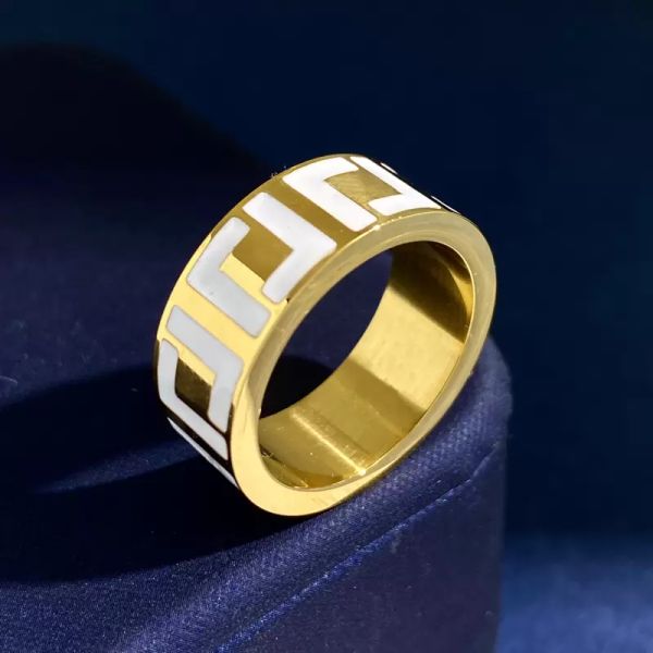 

ring designer ring couples titanium gold plated ring ladies love ring luxury letter f gold plated never fade non allergic jewelry gifts ladi, Silver
