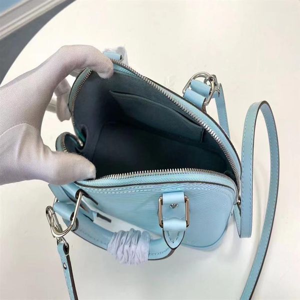 

new style original quality woman fashion sky blue real leather bag handbags shoulder bag tote bag chic real cow leather purse shou263l
