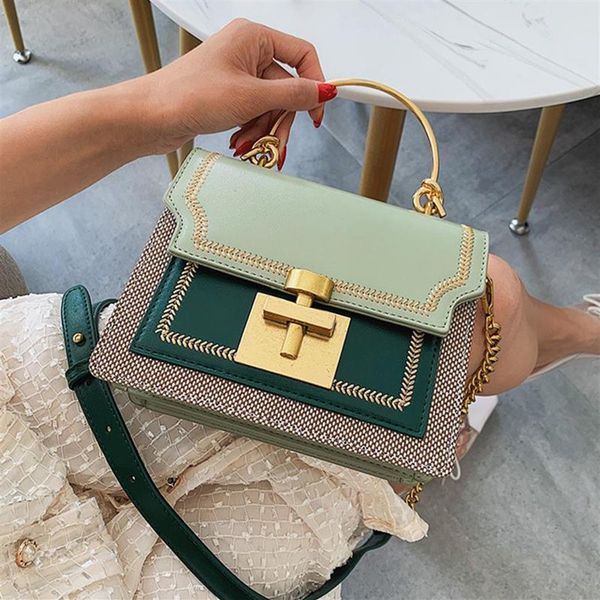 

designer- women crossbody tote bags for women fashion contrasting colors chain shoulder bag female fashion small handbags252p