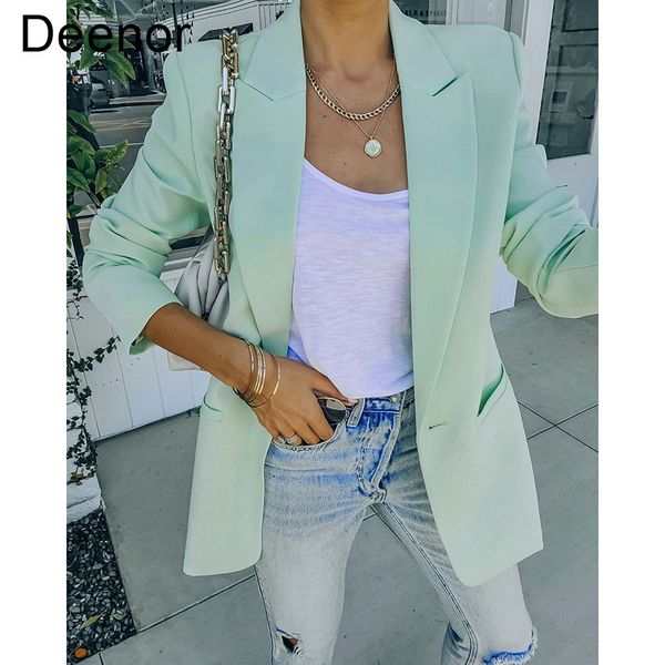 

women's suits blazers deenor summer one button female suit jacket full sleeve outwear chic loose spring ol femme suit women blazer 2302, White;black