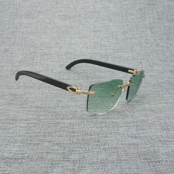 

natural wood sunglasses men black white buffalo horn oversize vintage rimless square eyeglasses accessories new fashion factory sun glasses, White;black