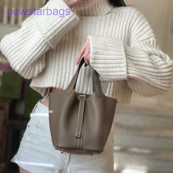 

designer herme picotin lock bags for sale classic lady bag light luxury vegetable basket bucket lychee grain layer cowhide han