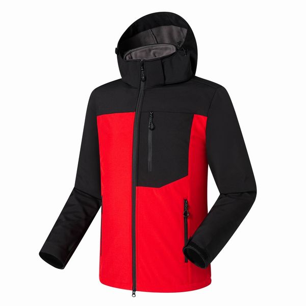 

mens outdoor windbreaker waterproof softshell jacket 8021, Black;brown