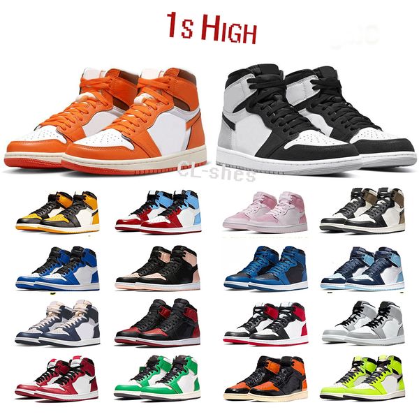 

og 1s high basketball shoes designer flat sneakers men women star fish gorge green light smoke grey university blue digital pink with box