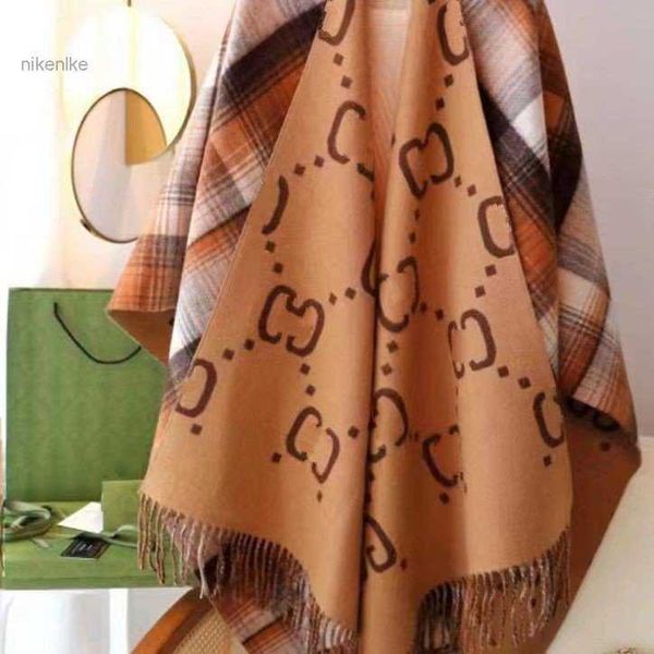 

2023 new products designer women's cape outerwear coats fashion womens scarves scarf autumn and winter ladies cape coat shawl, Black