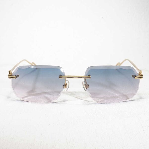 

vintage pchromic sunglasses men diamond cutting rimless shade metal frame clear glasses for reading with case new fashion factory sun glasse, White;black