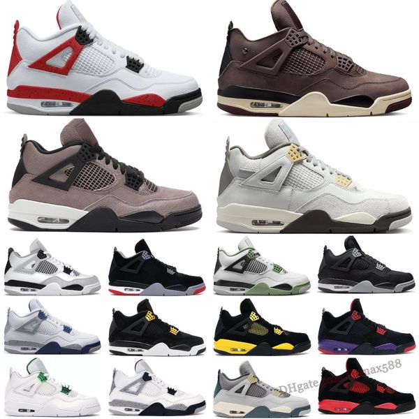 

quality basketball shoes 4 4s jumpman seafoam shimmer red thunder lightning white oreo taupe haze military black cat bred cement men women