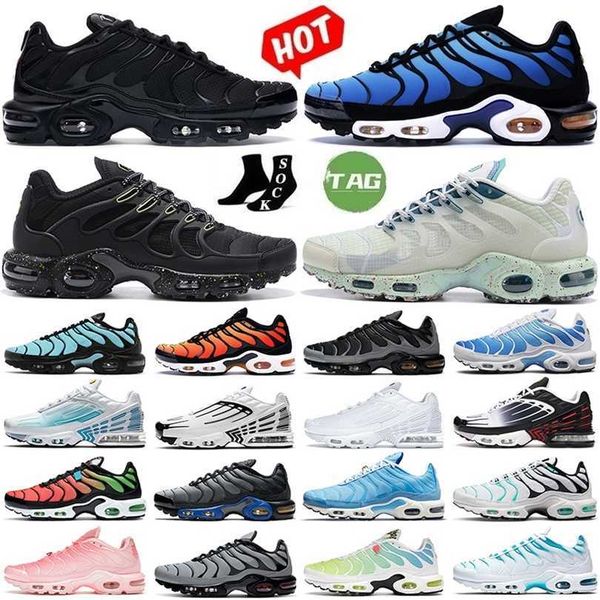 

men women running shoes tn plus 3 terrascape triple black white atlanta hyper sky blue fury jade laser wolf grey mens trainers outdoor tns s