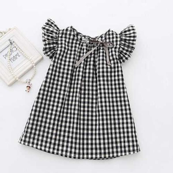 

girl's dresses 2020 baby summer clothing infant newborn baby girl plaid shirt sleeveless lace princess dress banquet party checked shif, Red;yellow