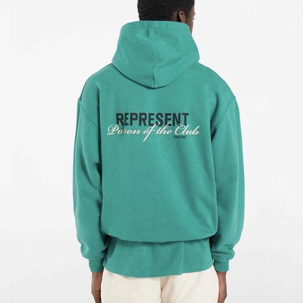 

2023 men's and women's hoodies fashion western european brand designer represne slogan letter print high street couple loose, Black