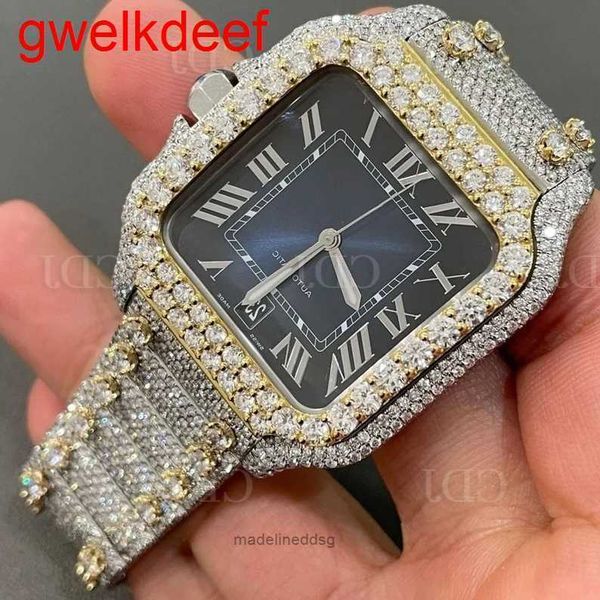 

fashion iced out watchesmens wrist luxury round cut lab gr ddgu klb7, Slivery;golden