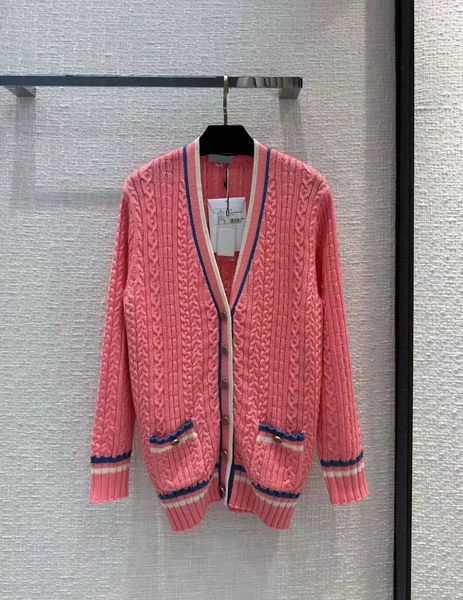 

chan 2023 new women's brand jacket ootd designer fashion high-end classic ccc long style logo coat leisure spring coats knitting cardig, Black;brown