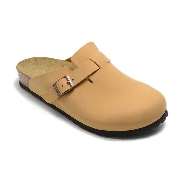 

luxury slippers designer birkinstocks sandals german boken slippers boston toe shoes men's and women's shoes boken leather cork to, Black